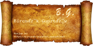 Bircsák Gusztáv névjegykártya