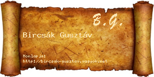 Bircsák Gusztáv névjegykártya